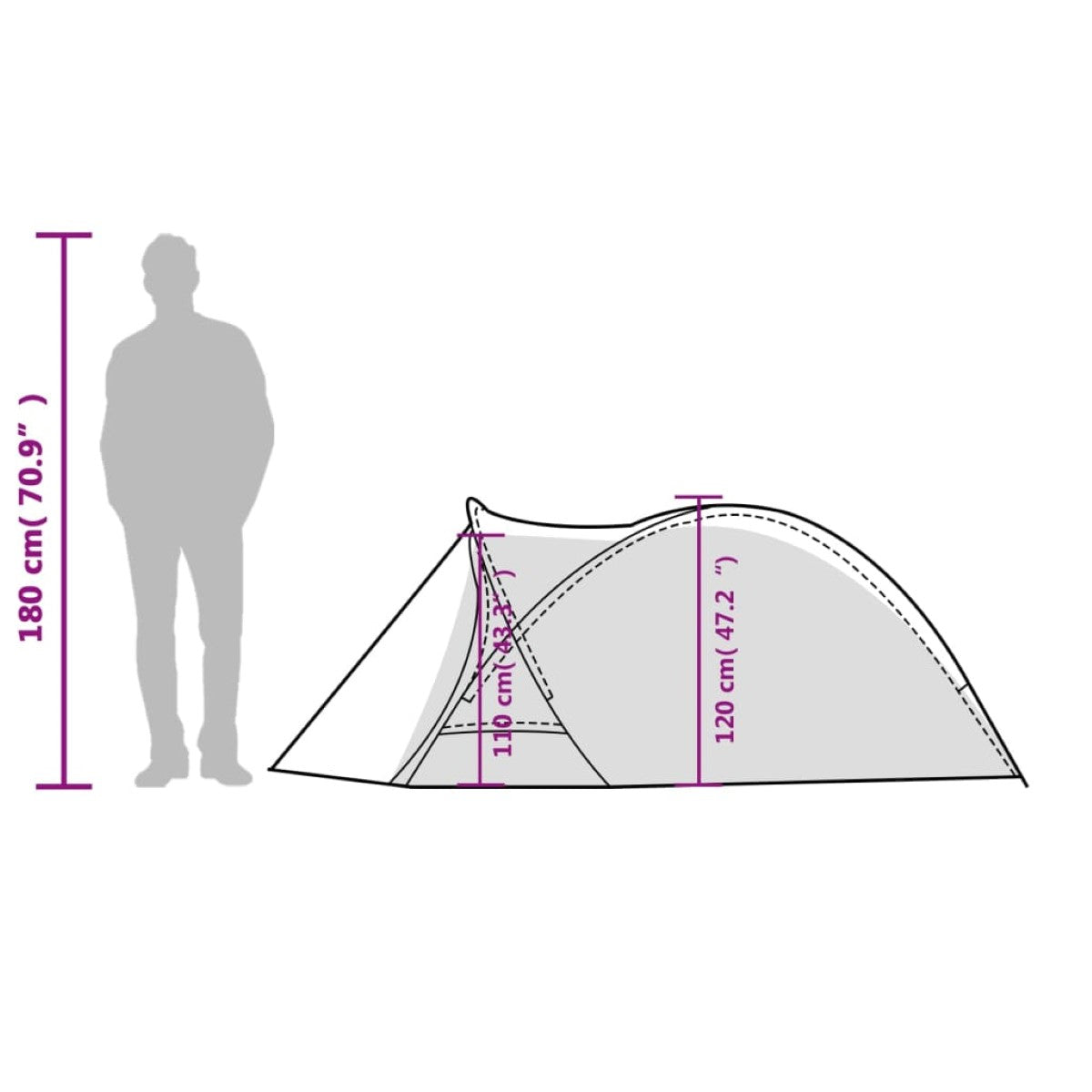 Campingtält 2-Personer E-Port Blå