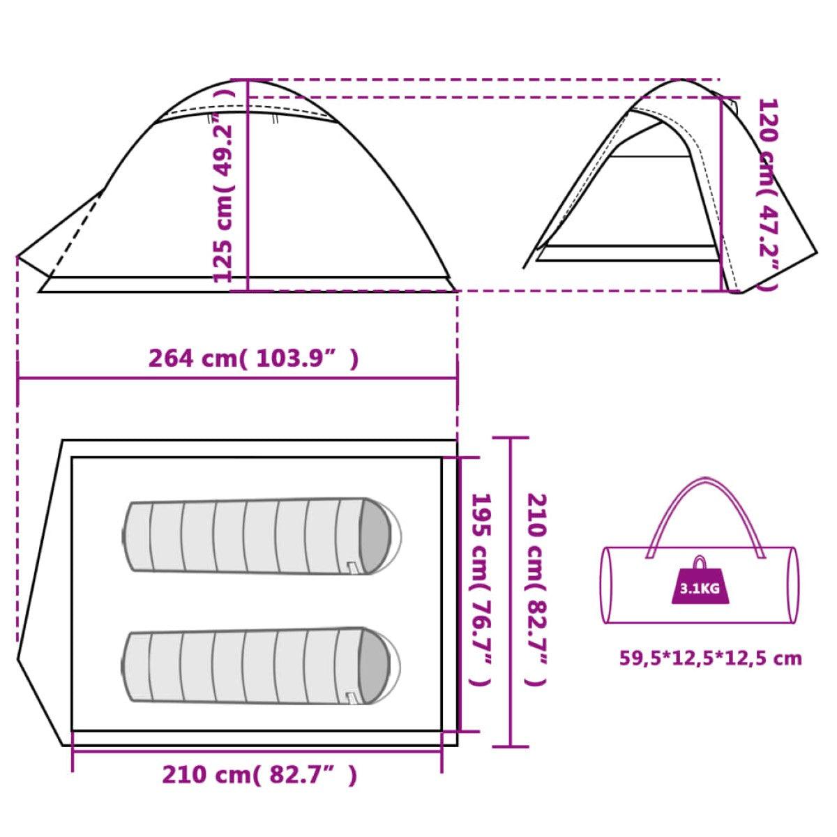 Campingtält 2-Personer Rymlig