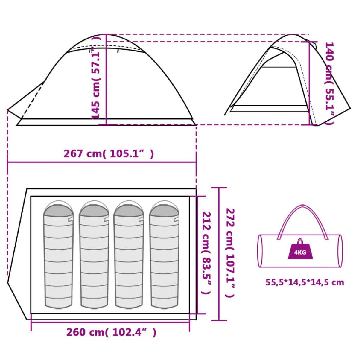 Campingtält 4-Personer Kompakt