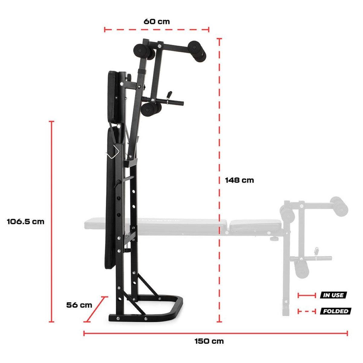 Gymstick Weight Bench med 40kg Viktset Träningsbänk